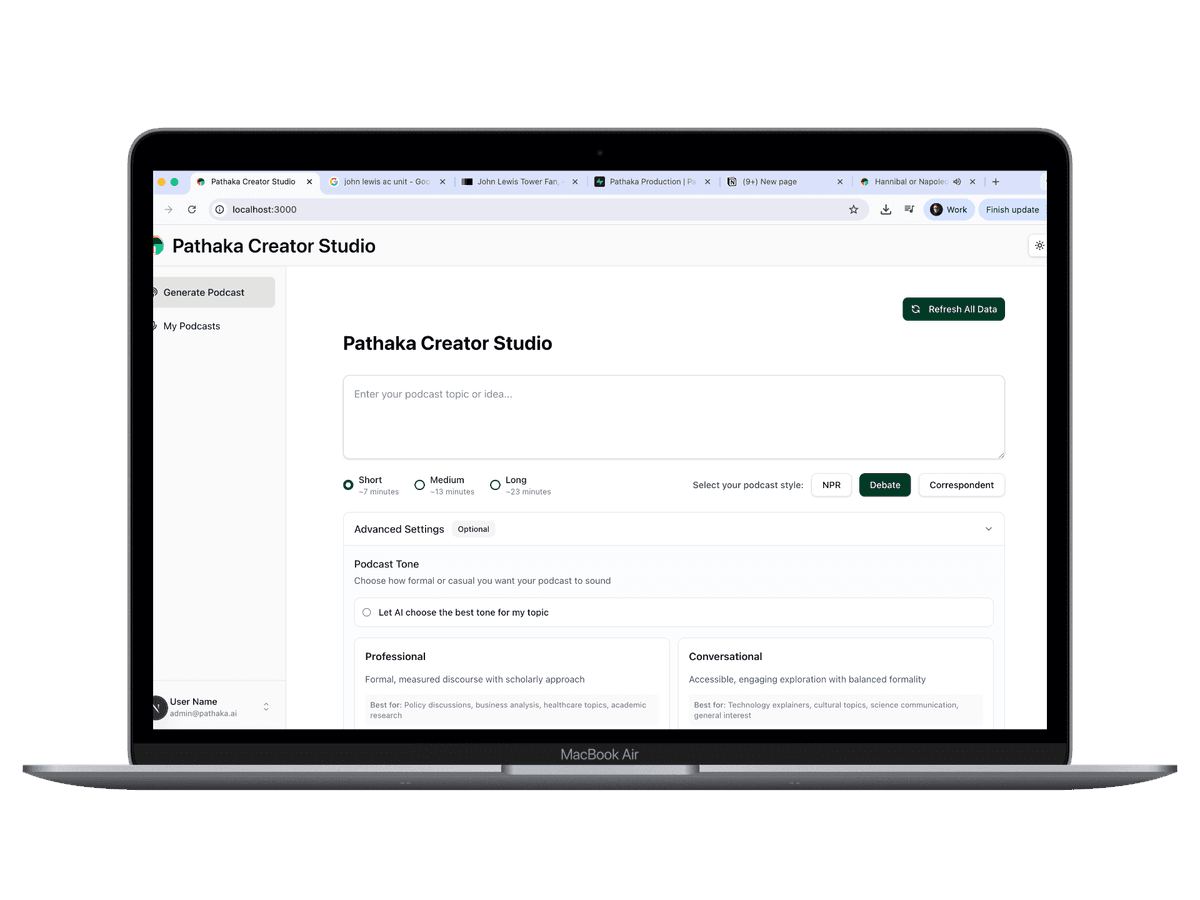 Pathaka Creator Studio Interface